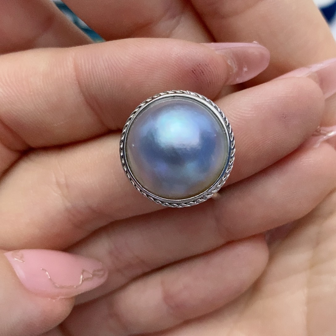 【闪购商品】拼合珍珠（马贝珠）戒指银S925镶嵌22