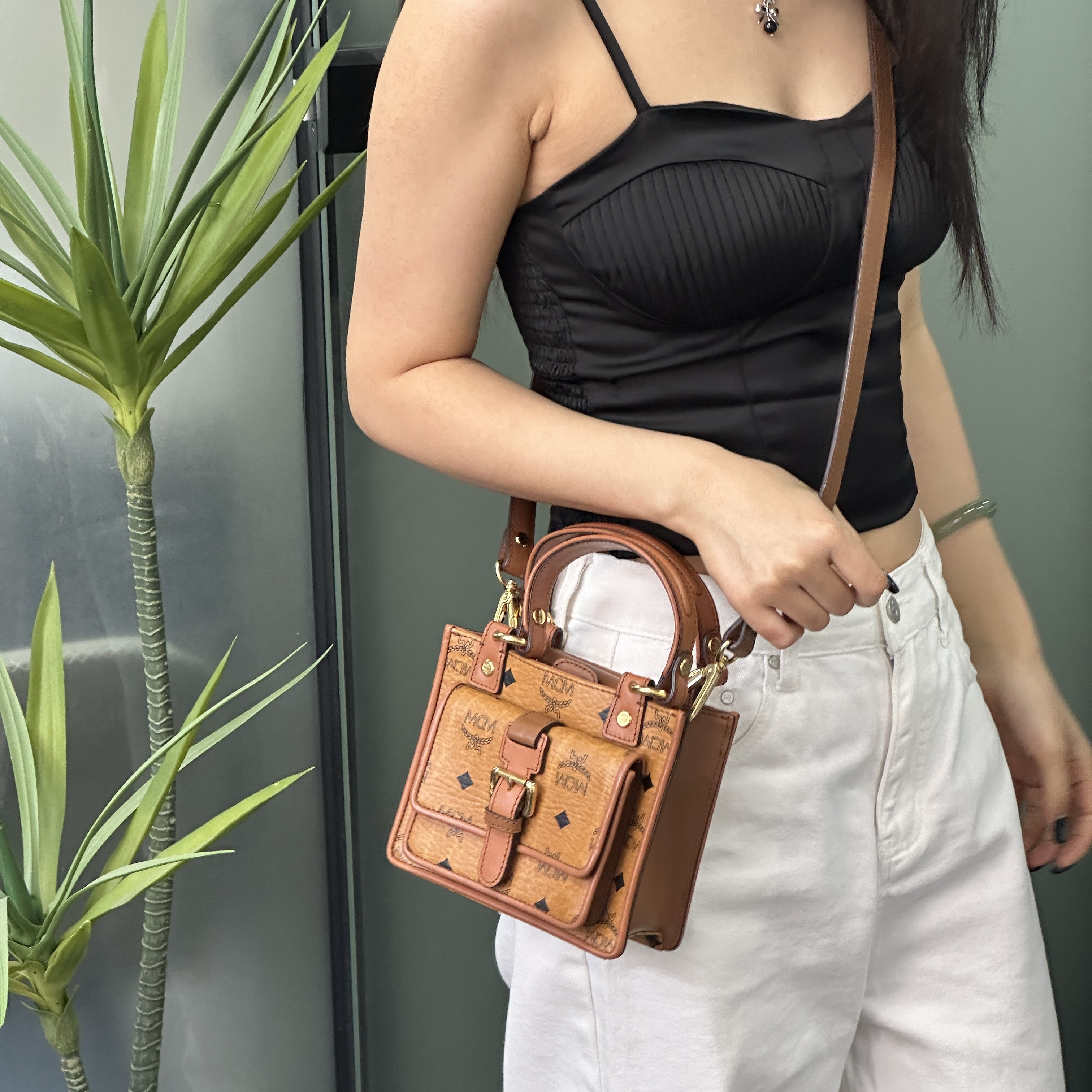 95新 MCM MCM 小方包斜挎包/95新