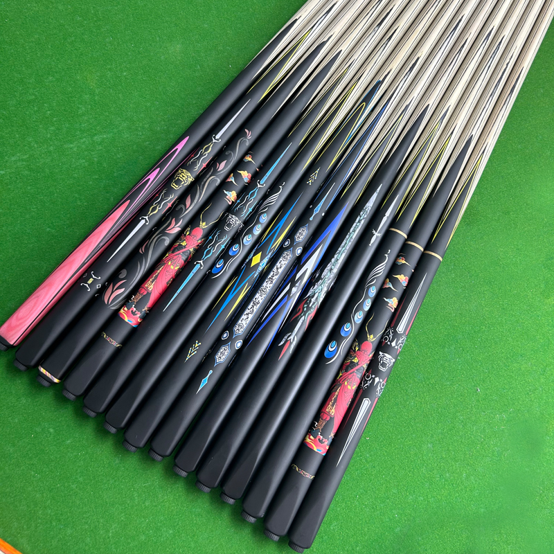 【直播专属】新款机雕中黑八小头杆一体通杆新手入门级中式分体球杆