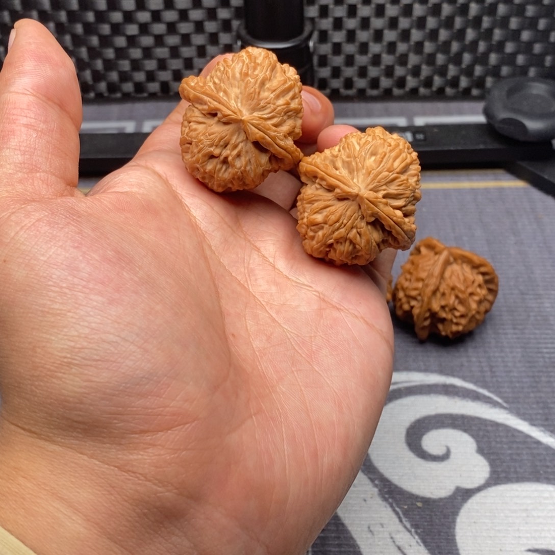 文玩核桃吊坠全品原桩白狮子精配37