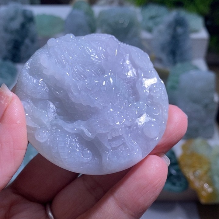 【闪购商品】翡翠挂件未镶嵌龙牌