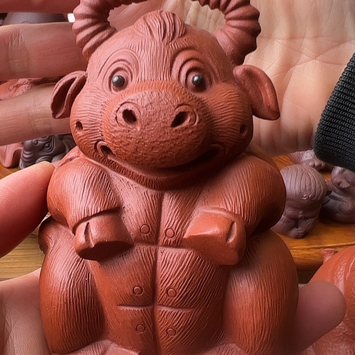 ****茶宠紫砂紫砂牛牛