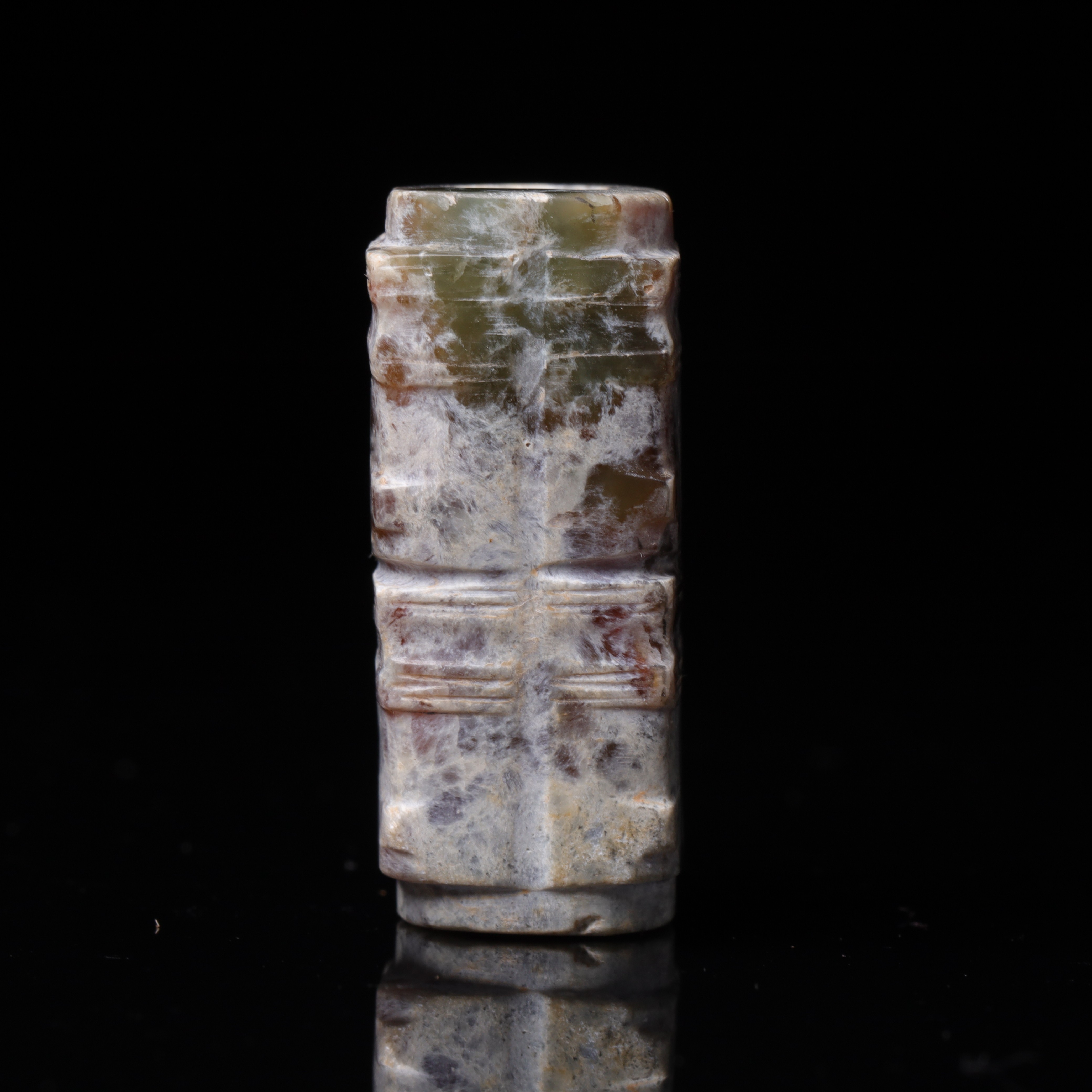 1658明代河磨玉玉琮珠2287