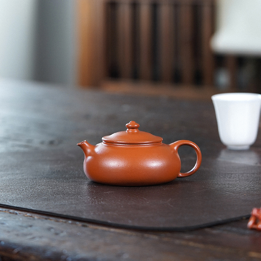 遇壶堂生砂朱泥寒江130cc正宗宜兴纯手工原矿紫砂壶0817泡茶壶