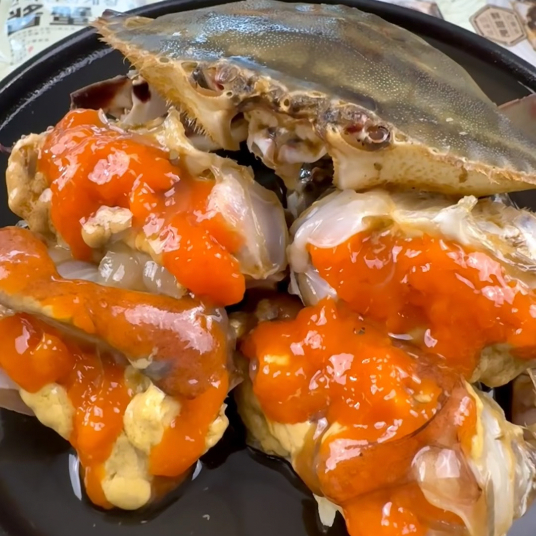 酱东港大母蟹单只3/4/5两左右【冻蟹】300克
