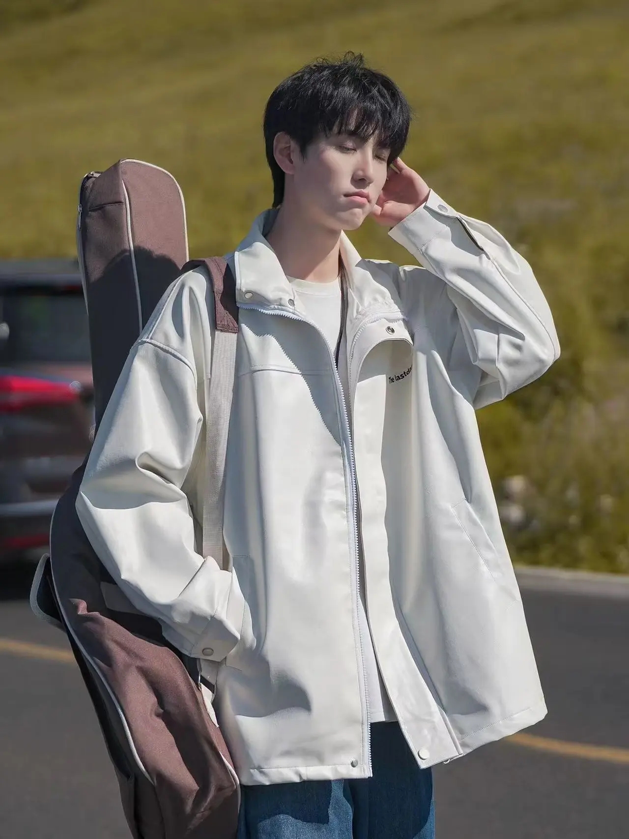 【W8587~皮衣】春秋港风复古基础百搭皮衣外套