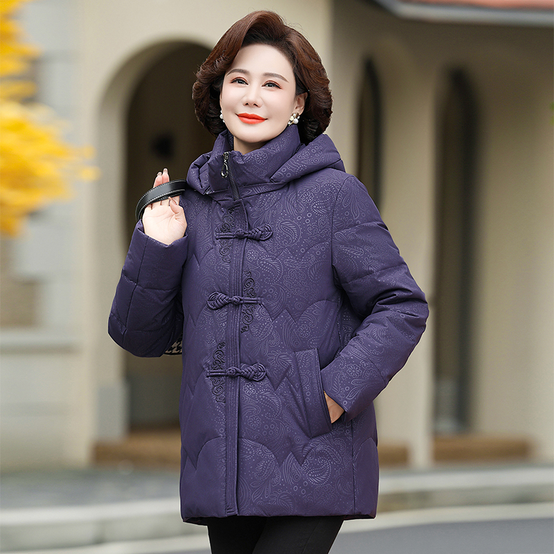 妈妈装羽绒服新款60岁中老年人奶奶大码加厚宽松冬装保暖外套女