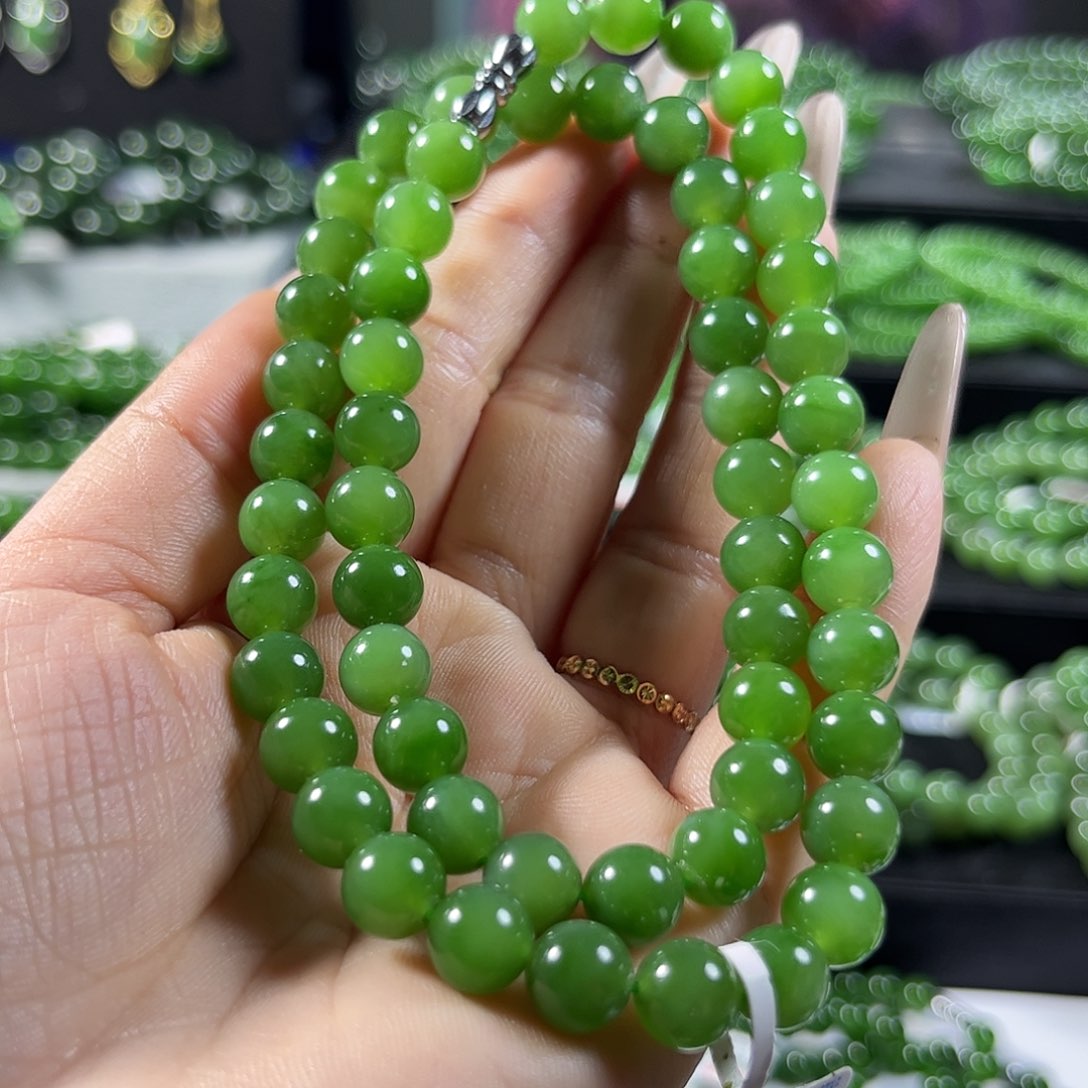 和田玉（碧玉）手链未镶嵌8