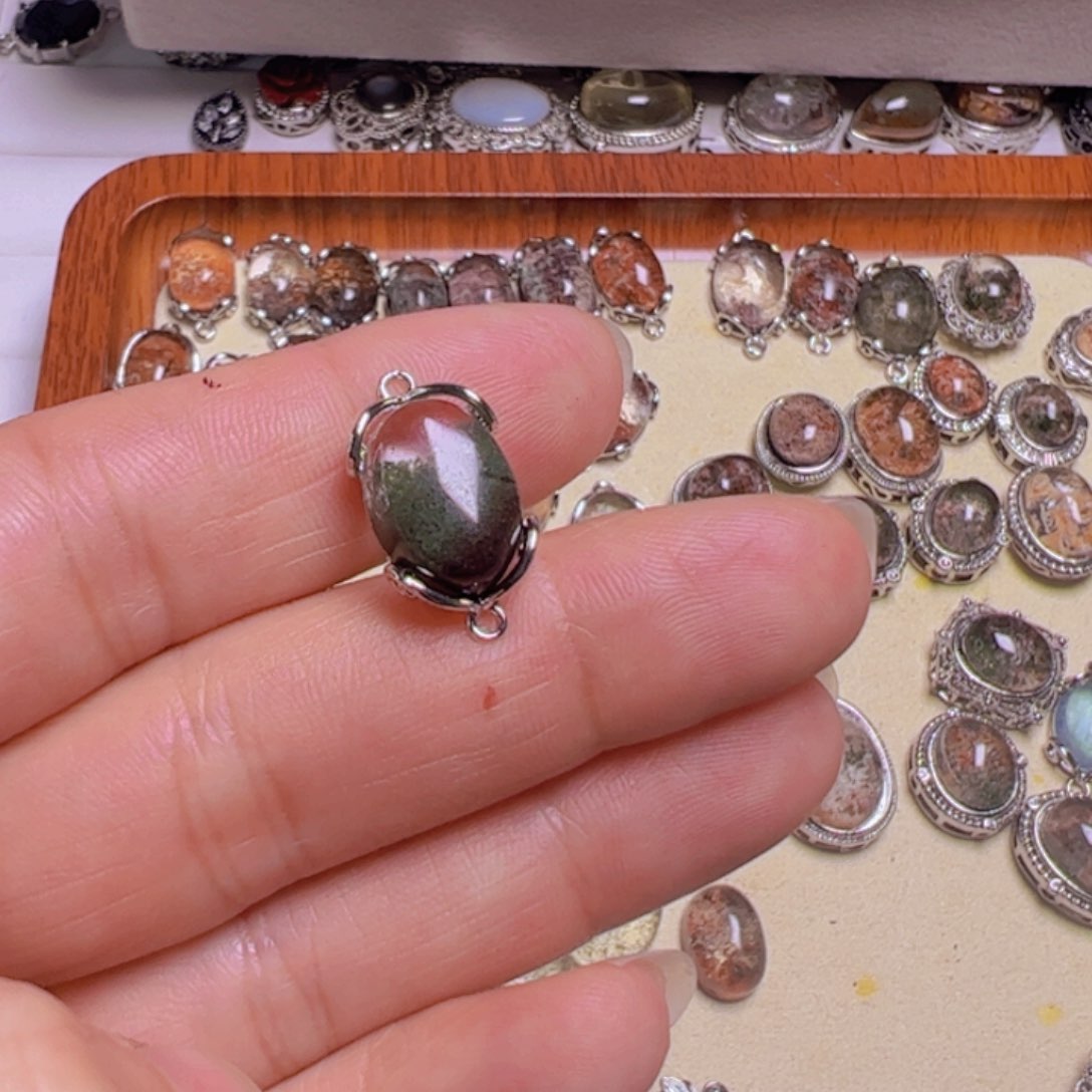 水晶手链银S800镀金镶嵌*️****