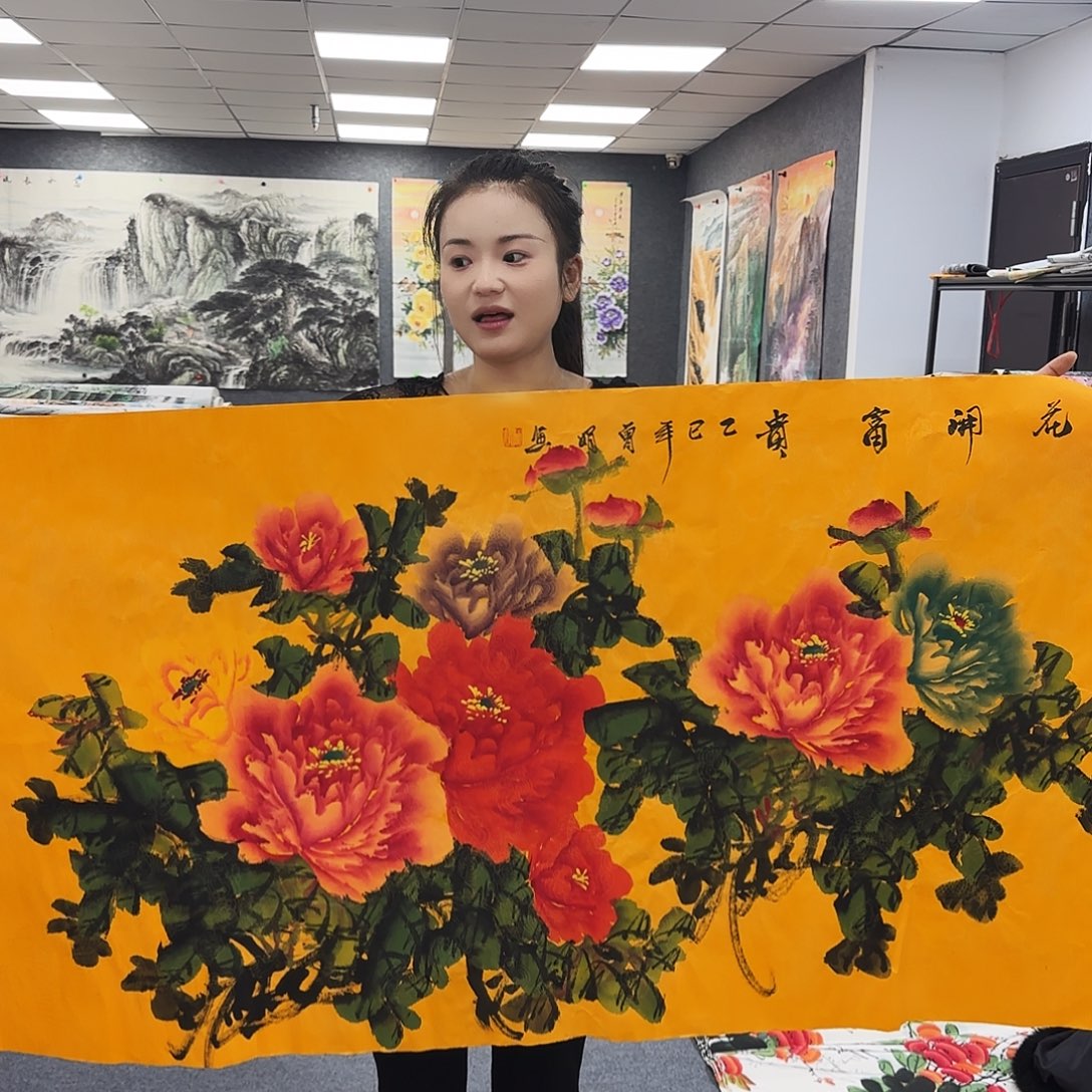 国画作品小姐姐放漏中