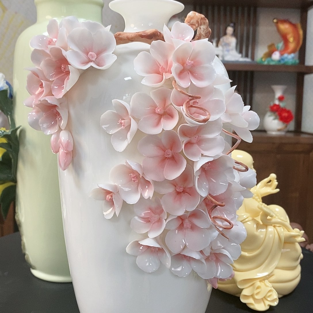 摆件陶瓷花瓶微瑕（不退不换介意慎拍）