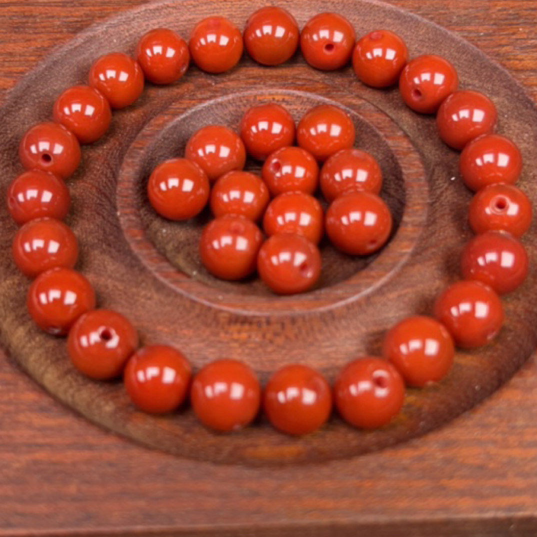 南红8mm单珠川料瓦西牛血红8mm单珠南红玛瑙（多样性发一个）811