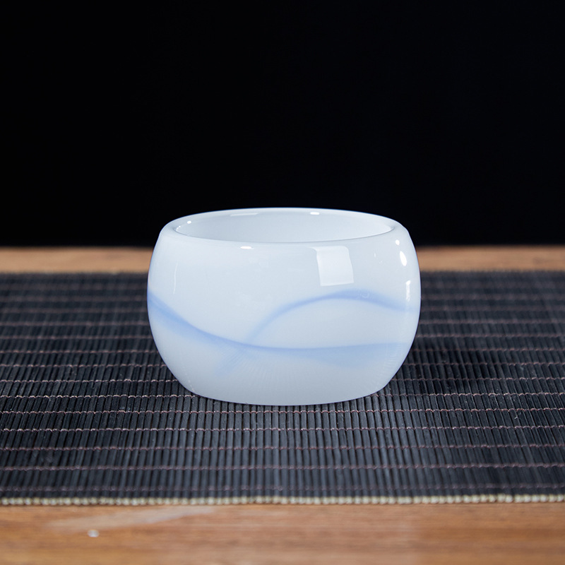 飘蓝琉璃茶杯琉璃主人杯泡茶品茗杯现代手工个人杯家用单杯喝茶杯