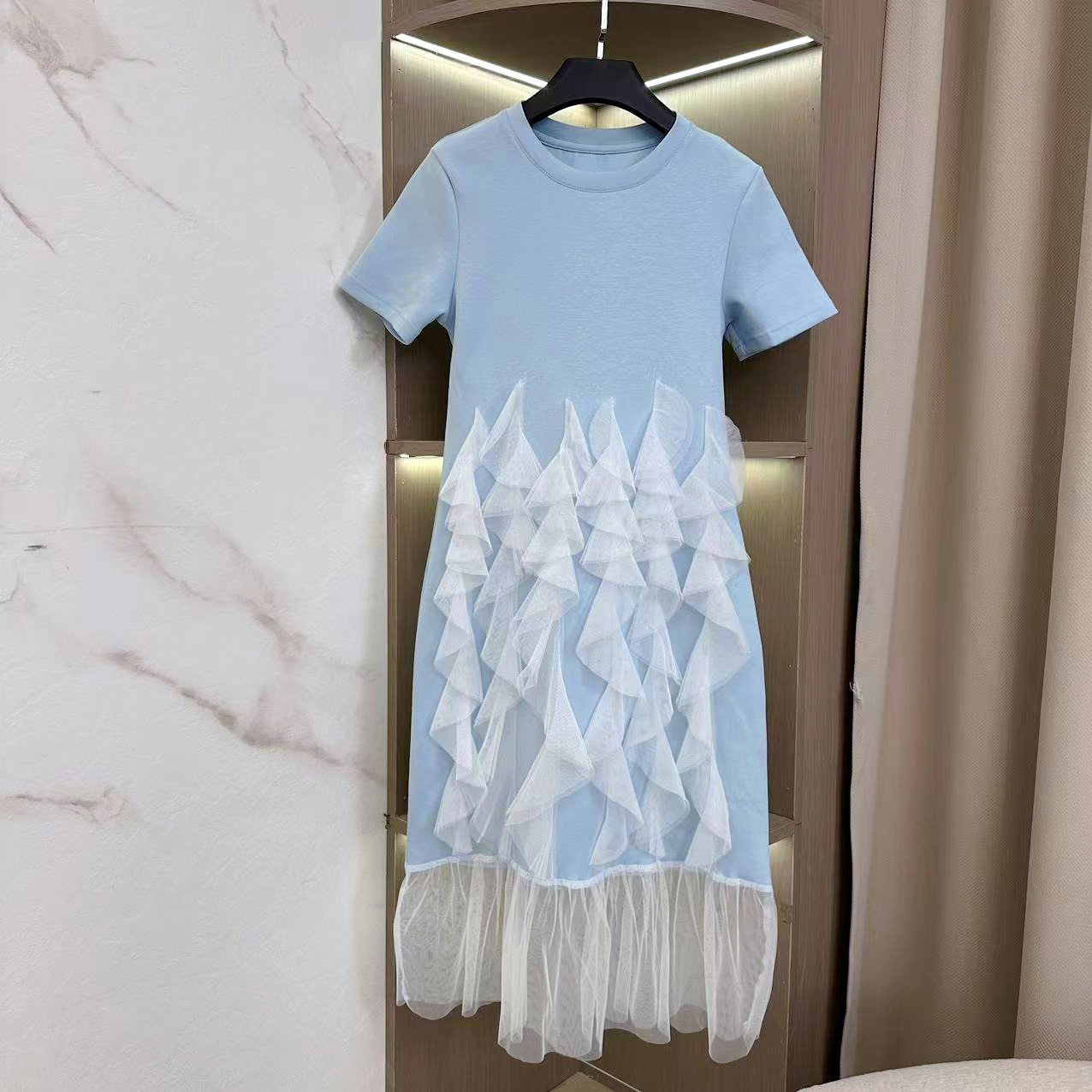 「仙境精灵」欧若风气质时尚轻奢休闲百搭设计师高定长款针织连衣裙