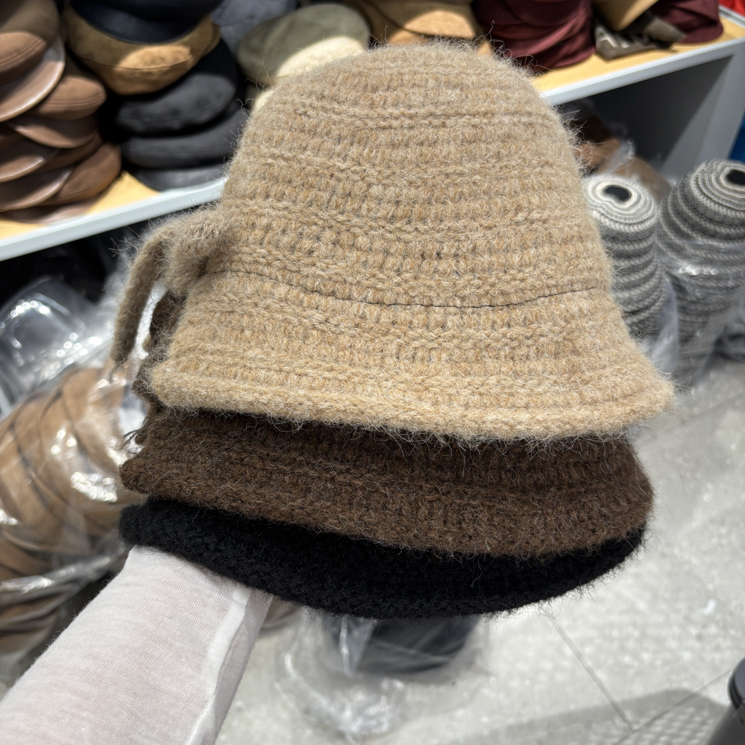 【D028】秋冬毛线针织渔夫帽显脸小盆帽