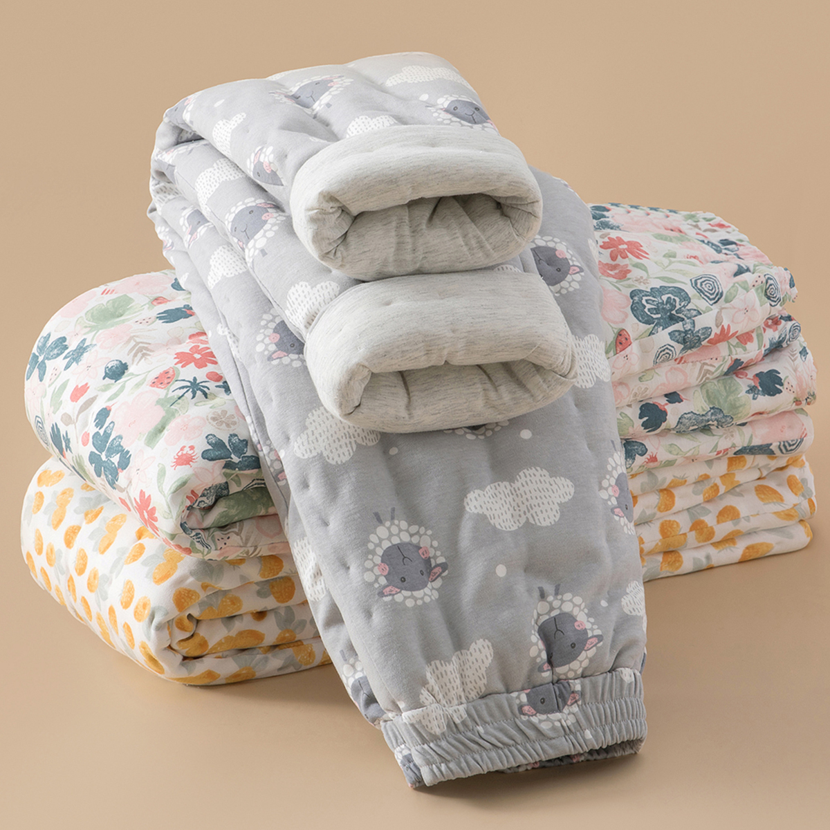 纯手工棉花棉裤女士冬季防寒裤子夹棉可外穿宽松棉裤加厚夹层长裤