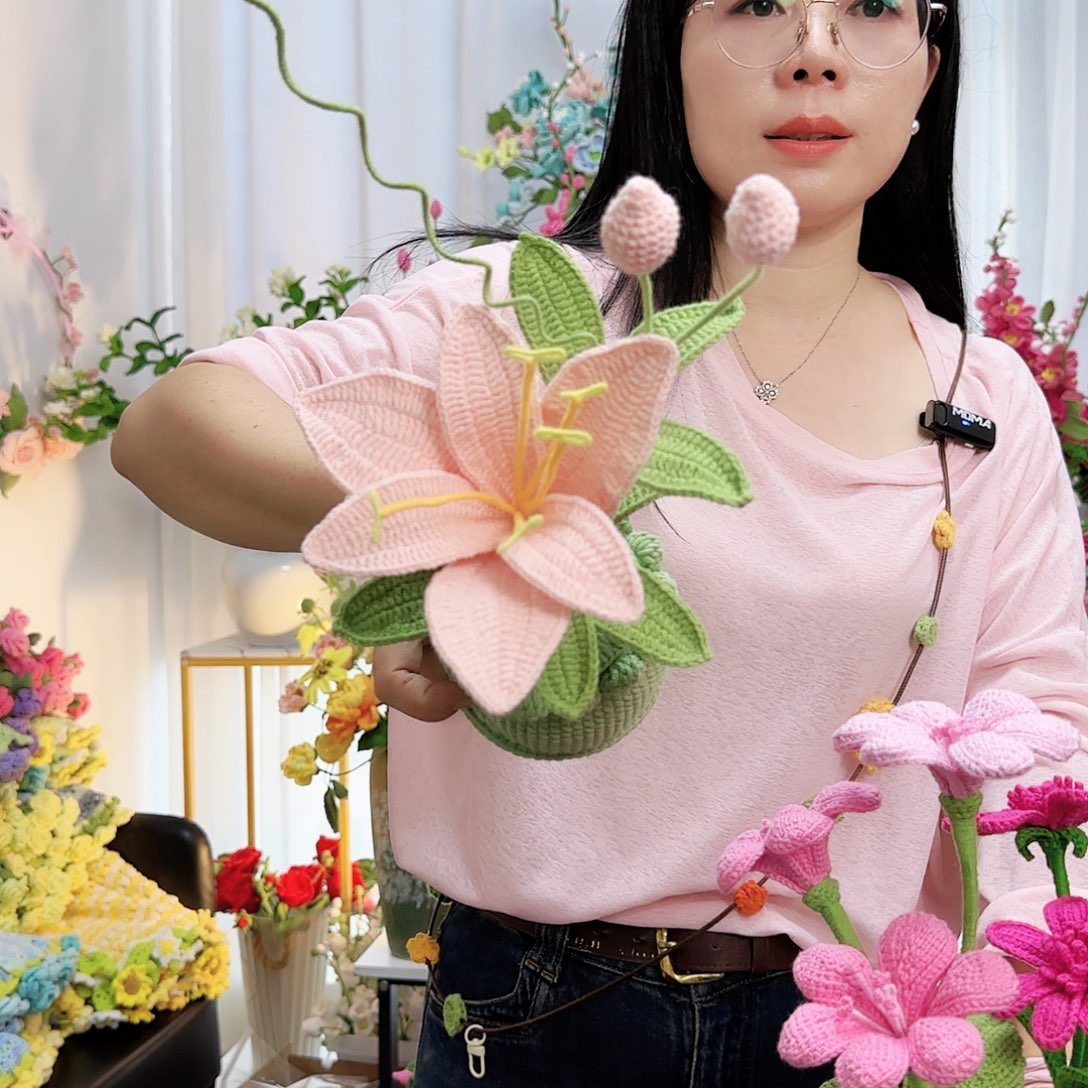 莱赛尔纤维棉手工钩织盆栽