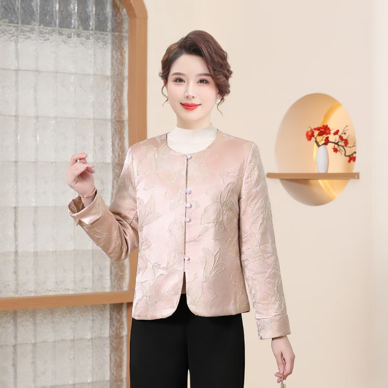 【暮佳】新款新中式国风唐装棉袄棉服外套女冬季上衣