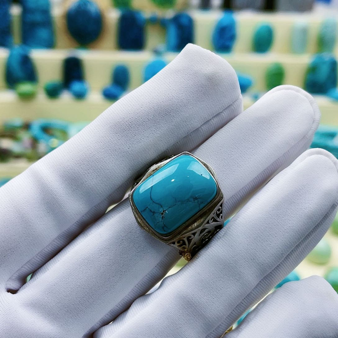 绿松石颈饰银S925镶嵌