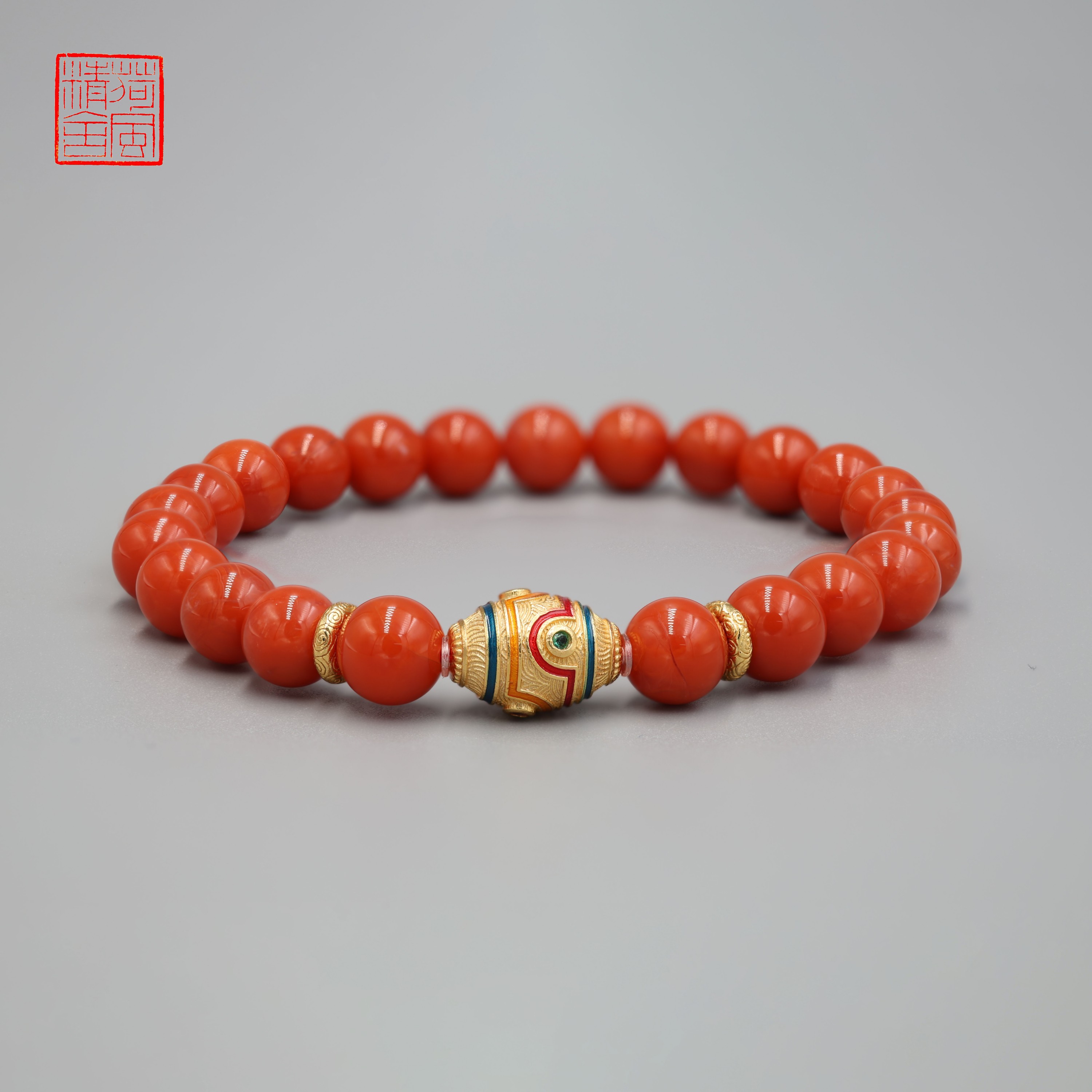 精品级南红S925银天   珠  DIY手串-THL027