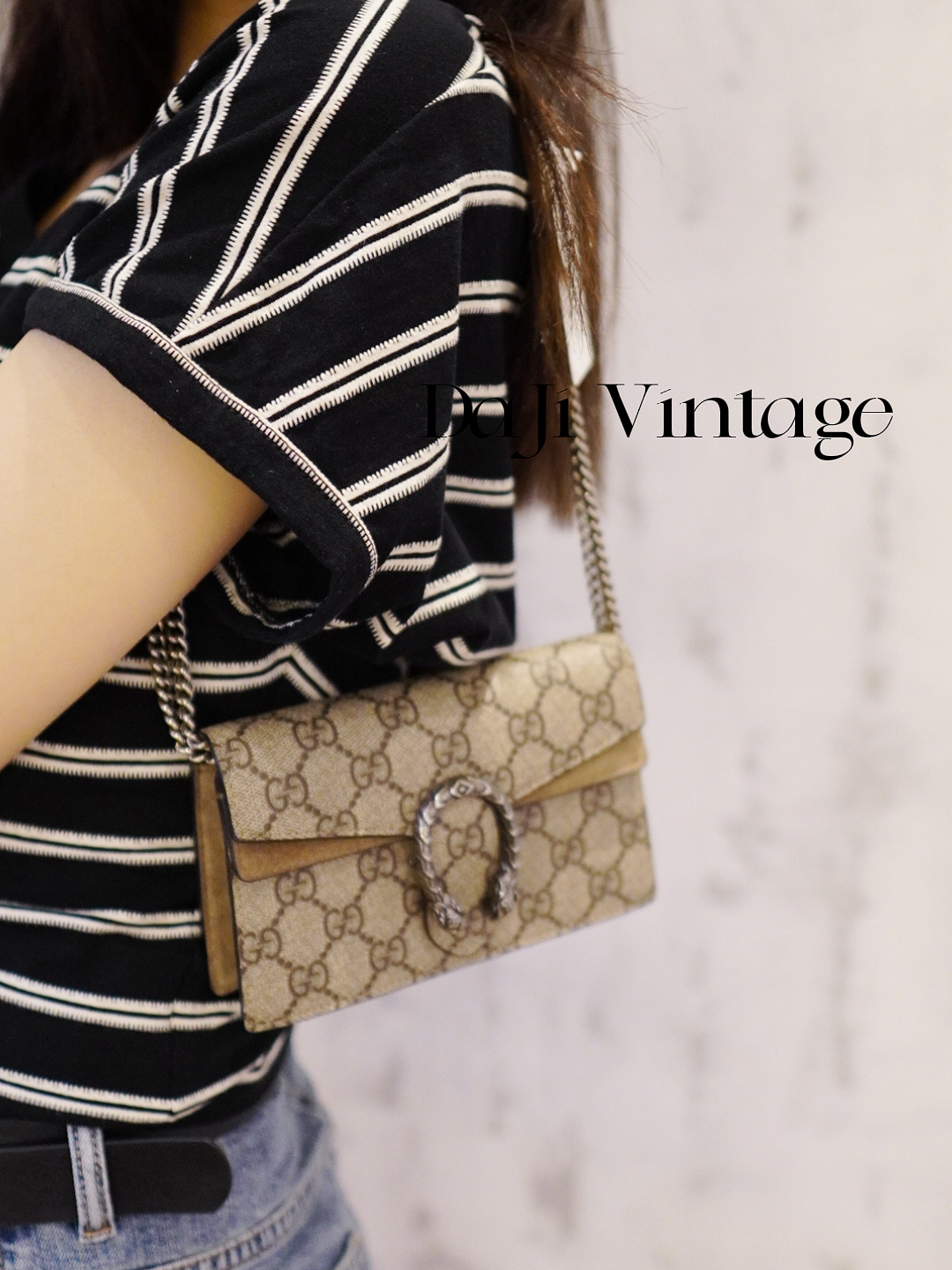 95新 GUCCI/古驰 大吉中古/Gucci老花超mini酒神斜挎包