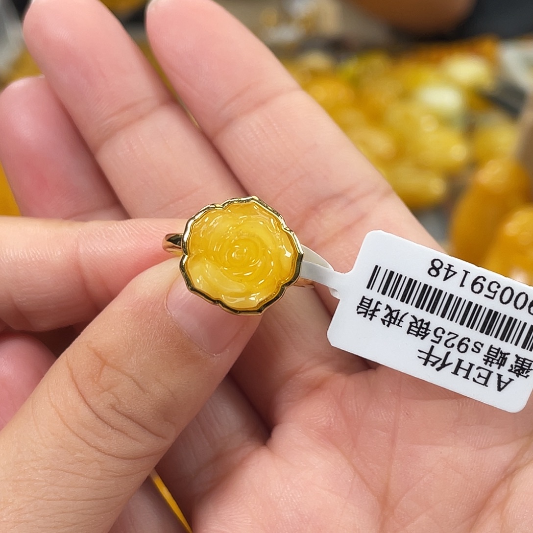 琥珀银S925镶嵌裸石多样性发其一h