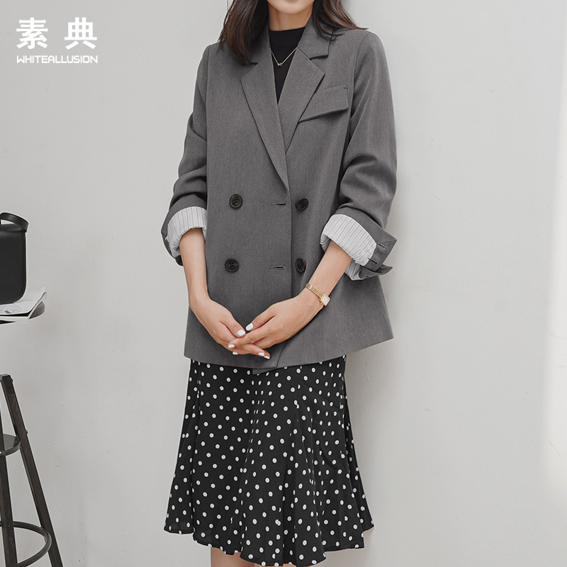 年终大促【499】小西装外套女韩版宽松港风复古休闲