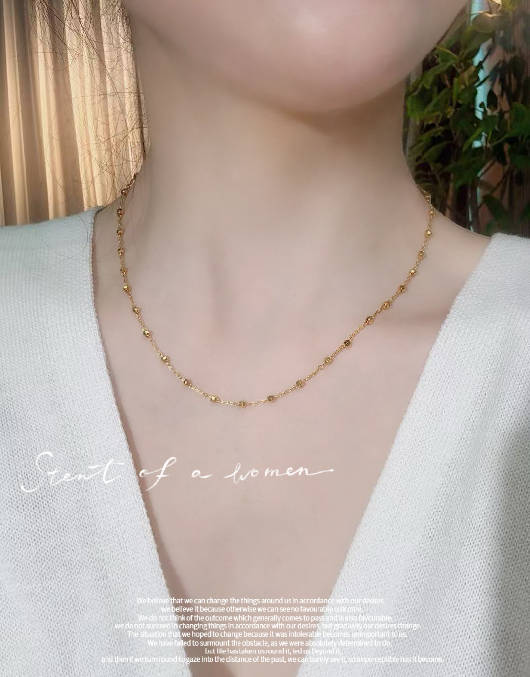 钛钢项链 《冰际》蹦迪珠项链（50厘米）