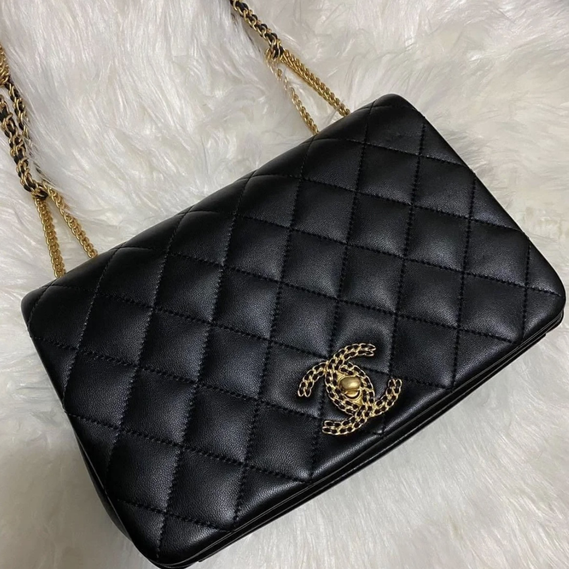 95新 Chanel/香奈儿 98新 奢总管/瀑布链hobo包/芯片款