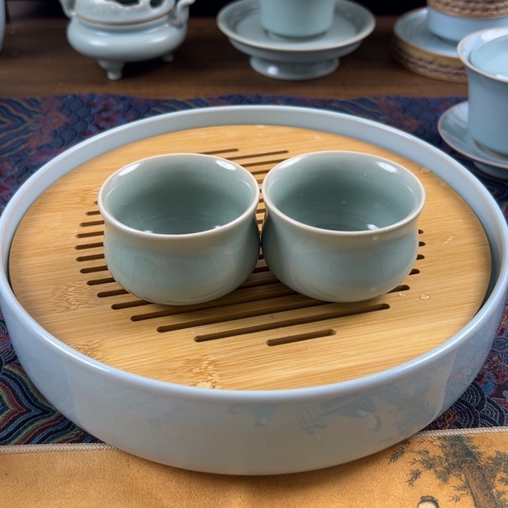 摆件瓷仿古釉釉水如意杯