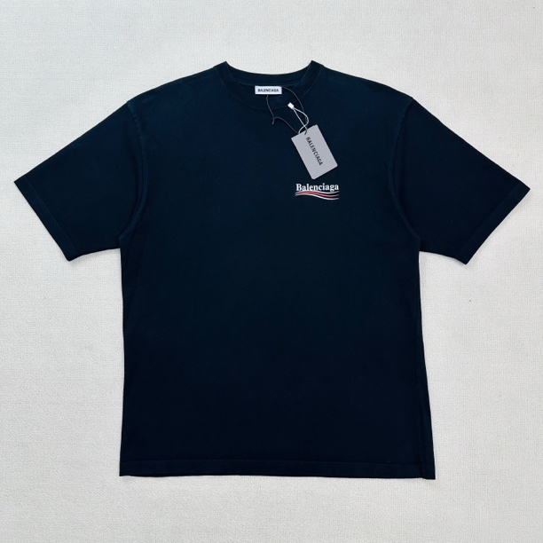 未使用 Balenciaga/巴黎世家 黑色印花可乐logo短袖/S码/WL1712