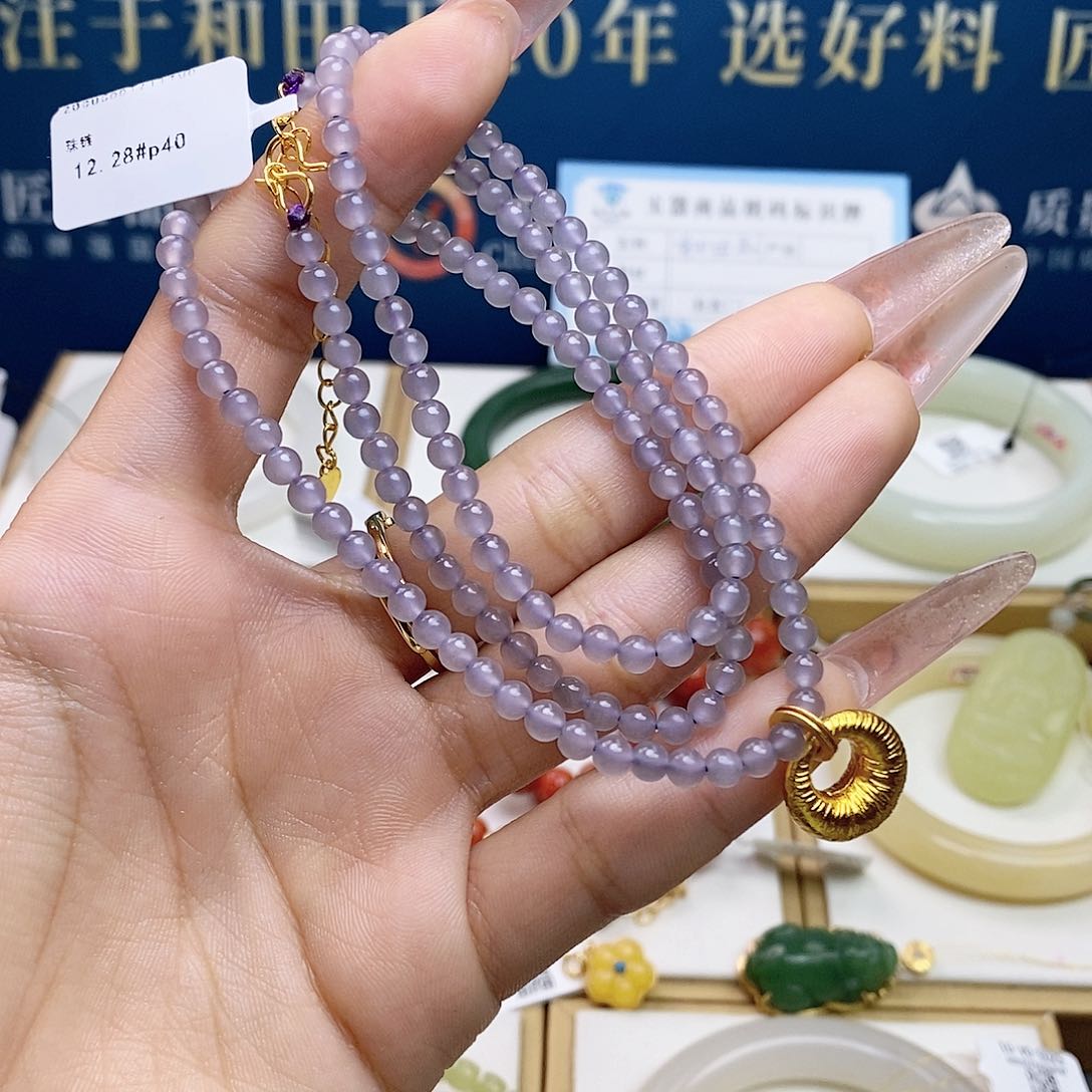 颈饰银S925镶嵌和田玉sj