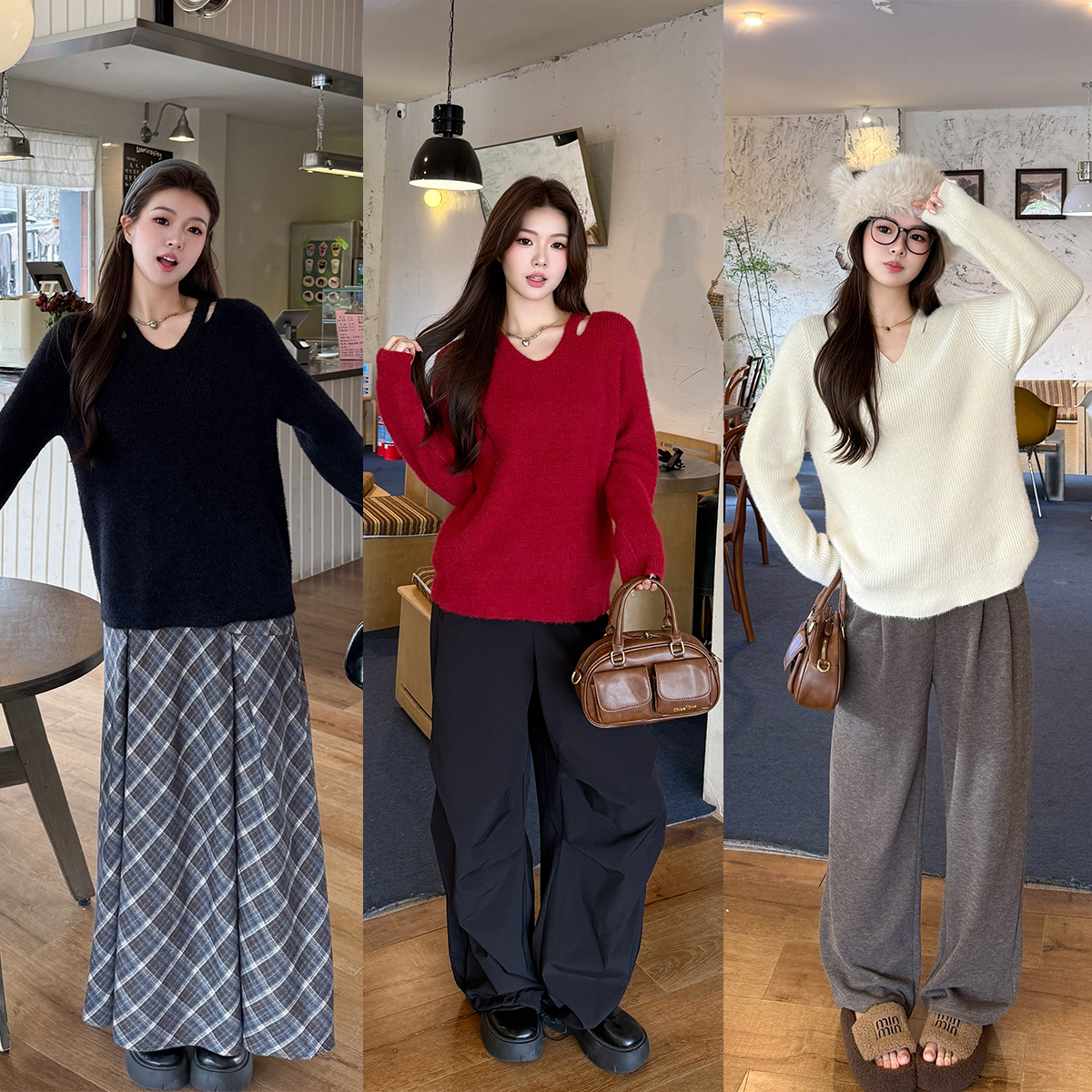 清大码韩系软糯减龄针织毛衣胖mm2025冬季宽松百搭显瘦上衣68738