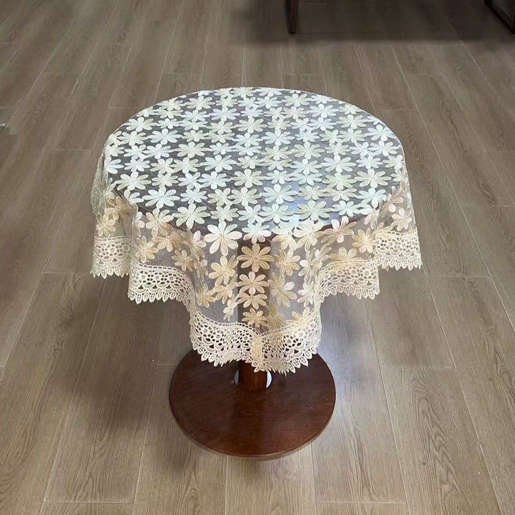 C71 牛奶丝1516米色双色小花 (85X85cm方）沙发靠背，立式空调盖巾