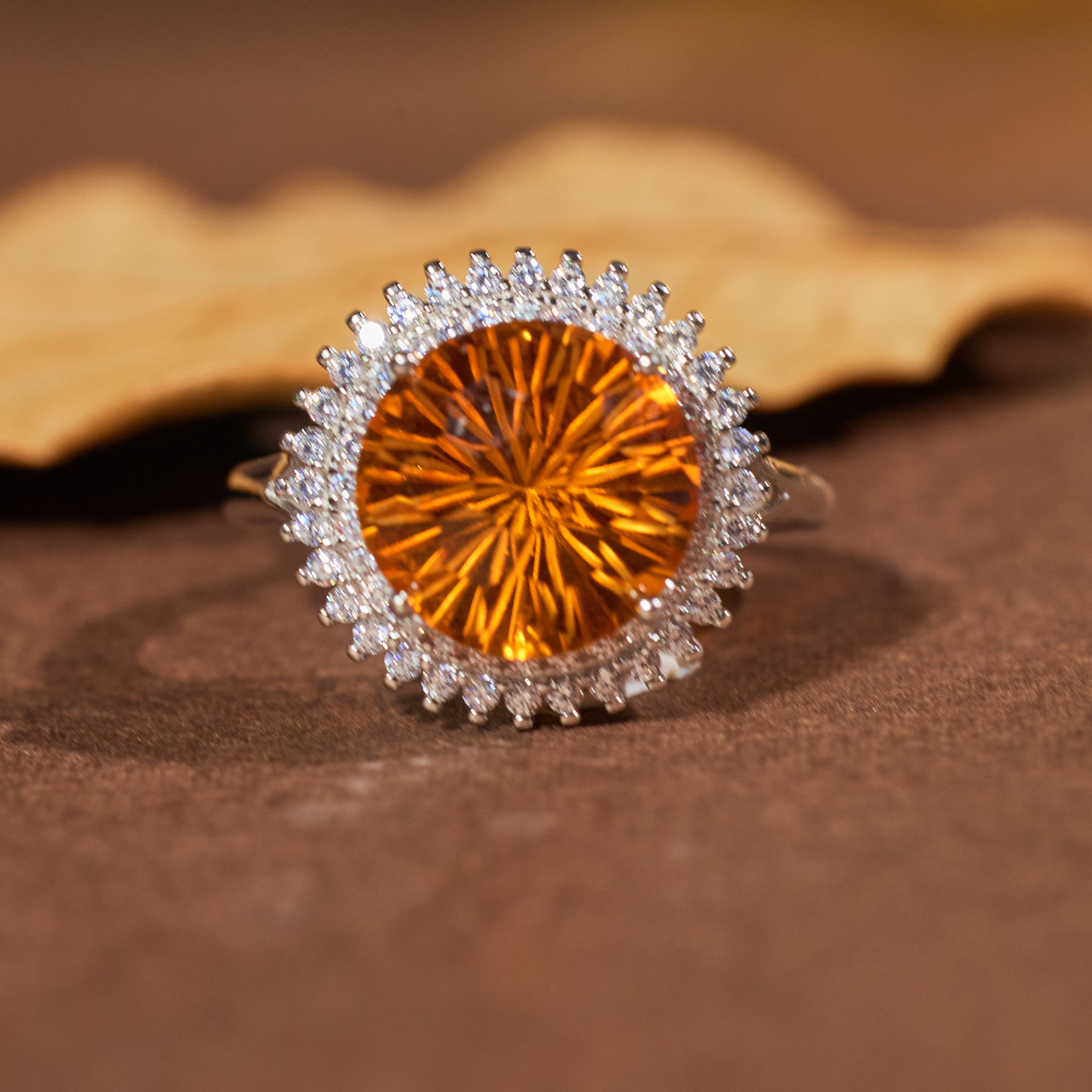 【歪歪】黄水晶戒指*925镶嵌E8828