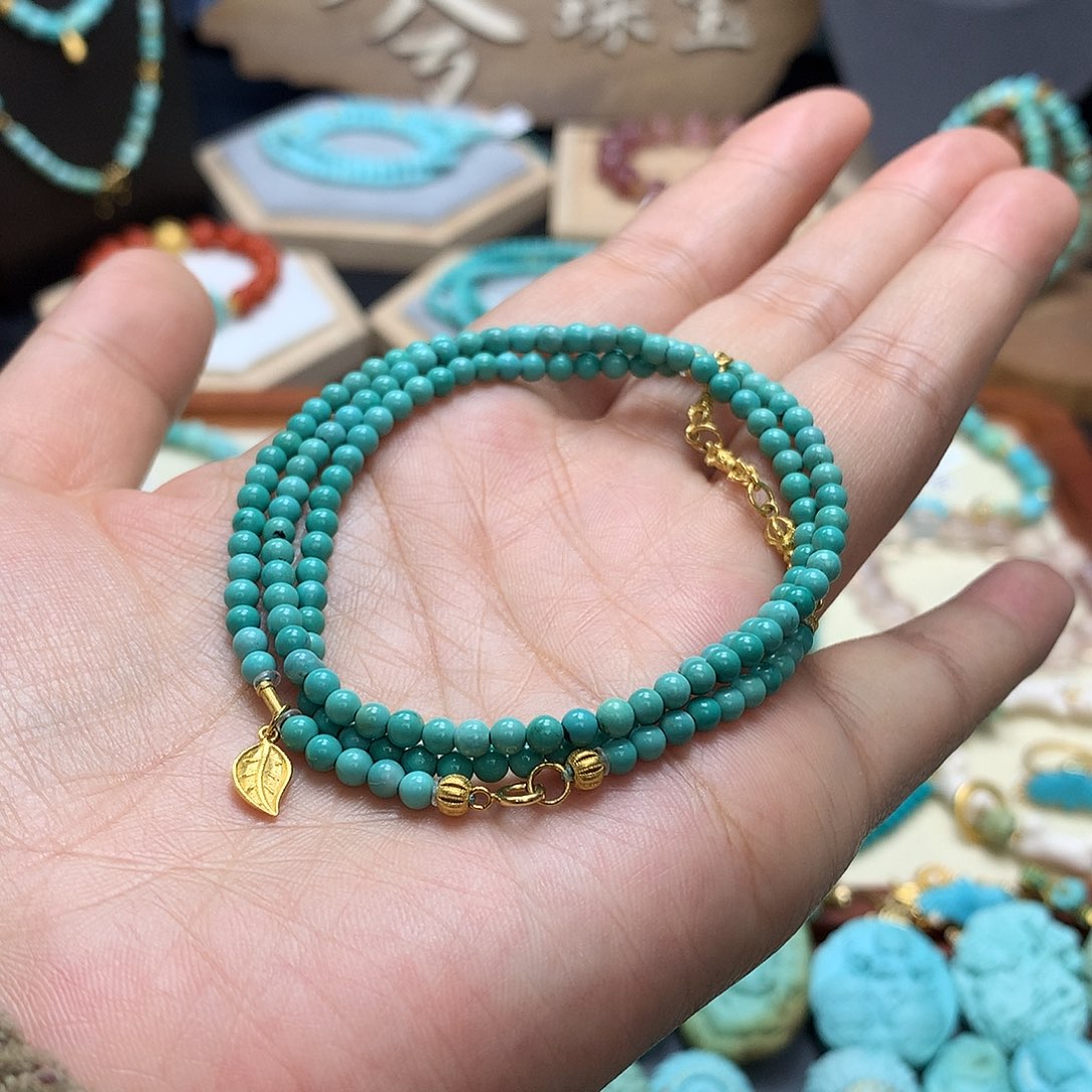 绿松石手链18K金镶嵌c**i