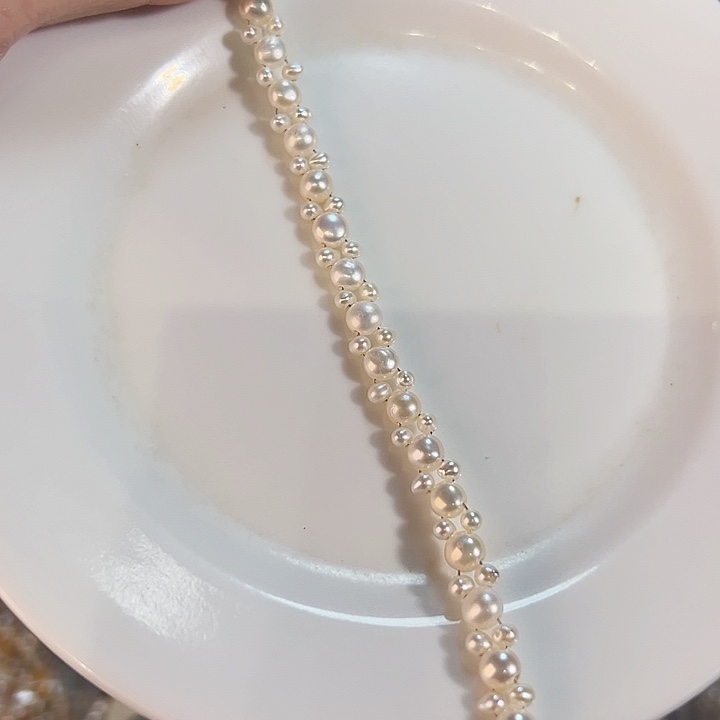 银S925镶嵌淡水珍珠时尚设计款天然淡水珍珠