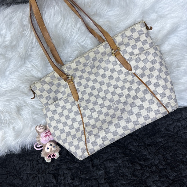 95新 LouisVuitton/路易威登 LV棋盘格奶瓶单肩托特包