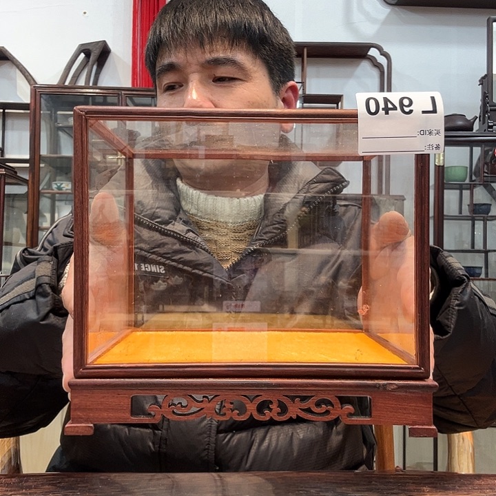 红酸枝木类南***涛红酸枝玻璃罩940