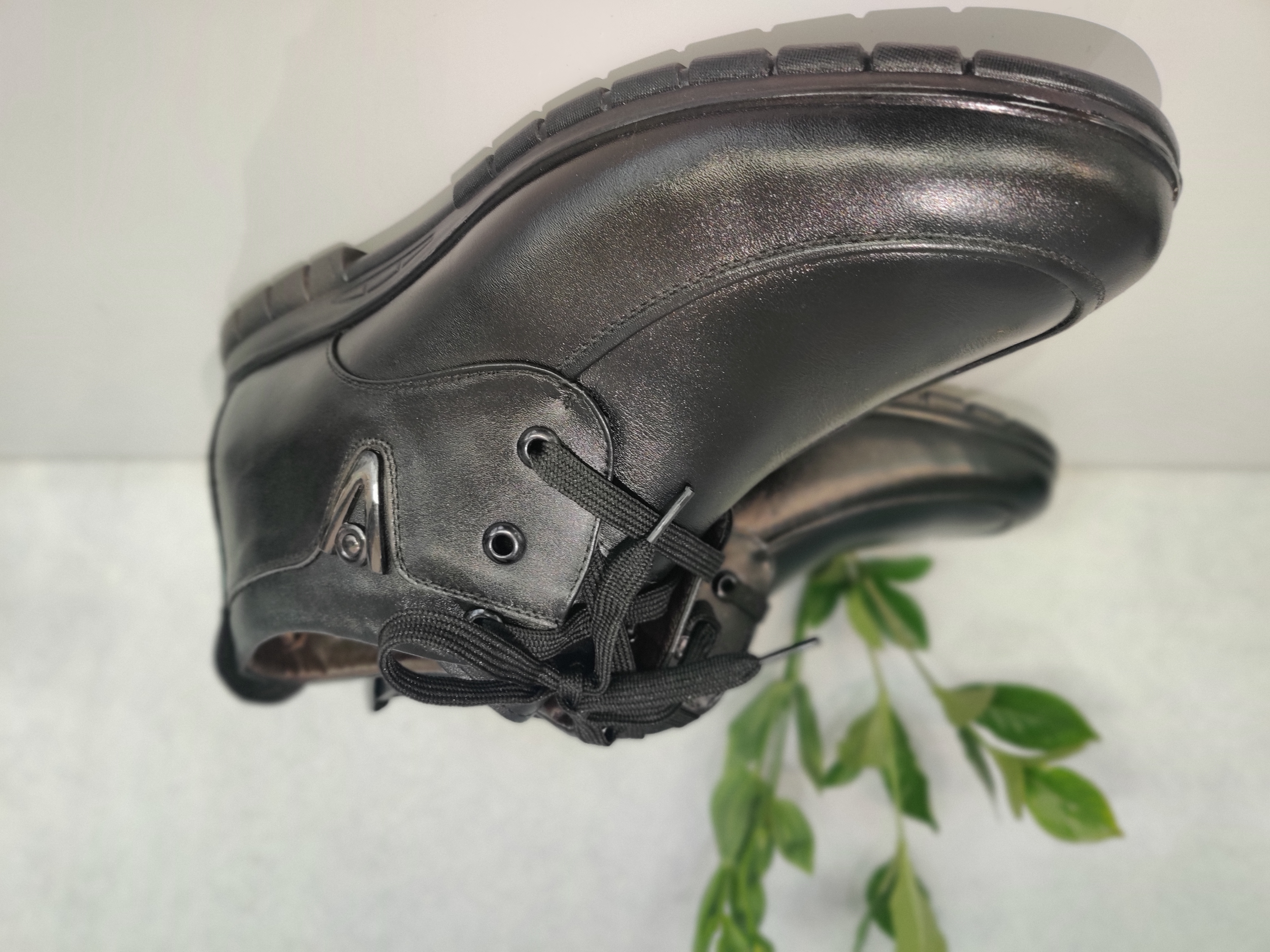 小代皮鞋特大码加宽加长男士时尚真皮黑色