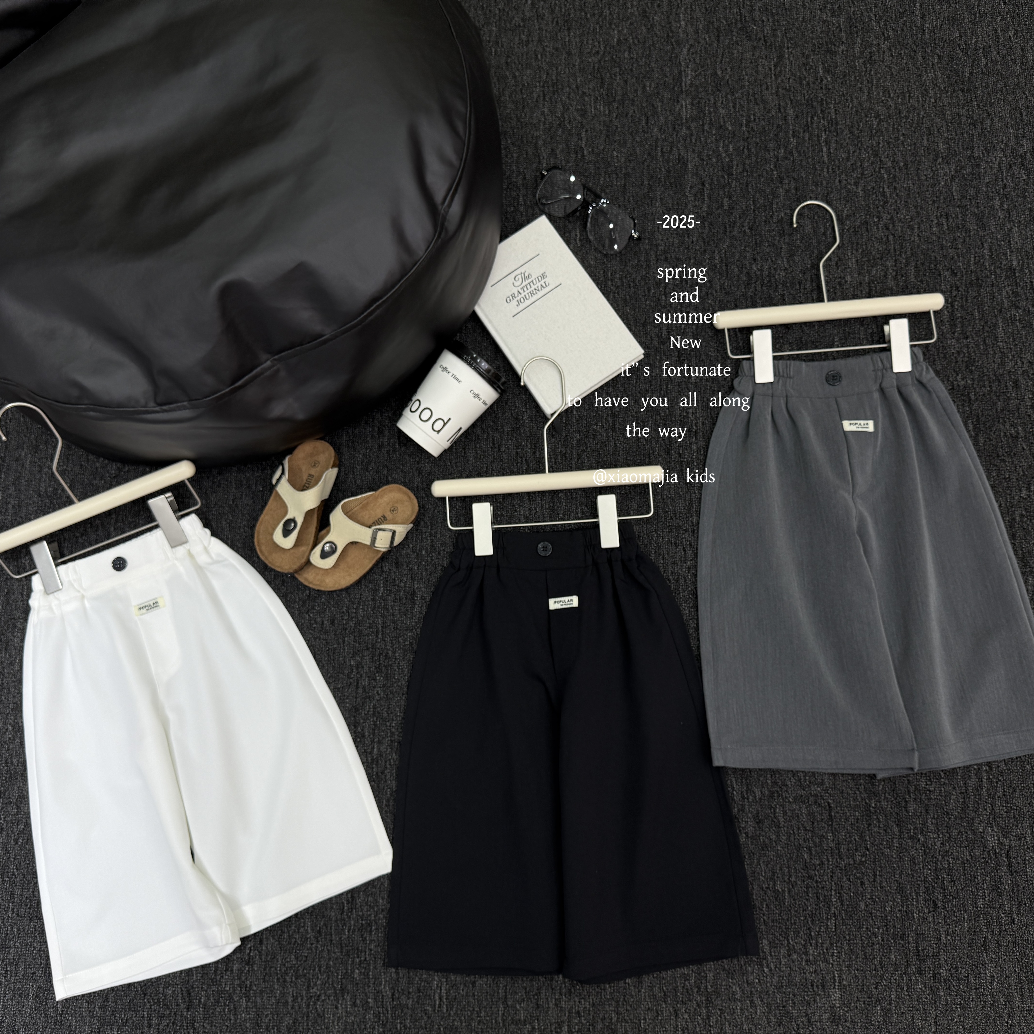 现货-儿童夏季纯色西裤九分裤D-5697欧若风穿搭宽松韩版裤男女款