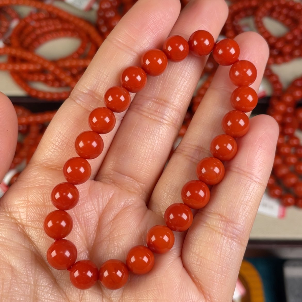 【闪购商品】南红玛瑙手链未镶嵌等*来满肉满色花