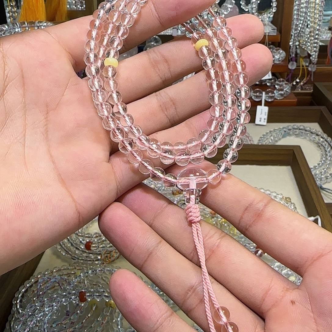 水晶手串未镶嵌珊****G白水晶108