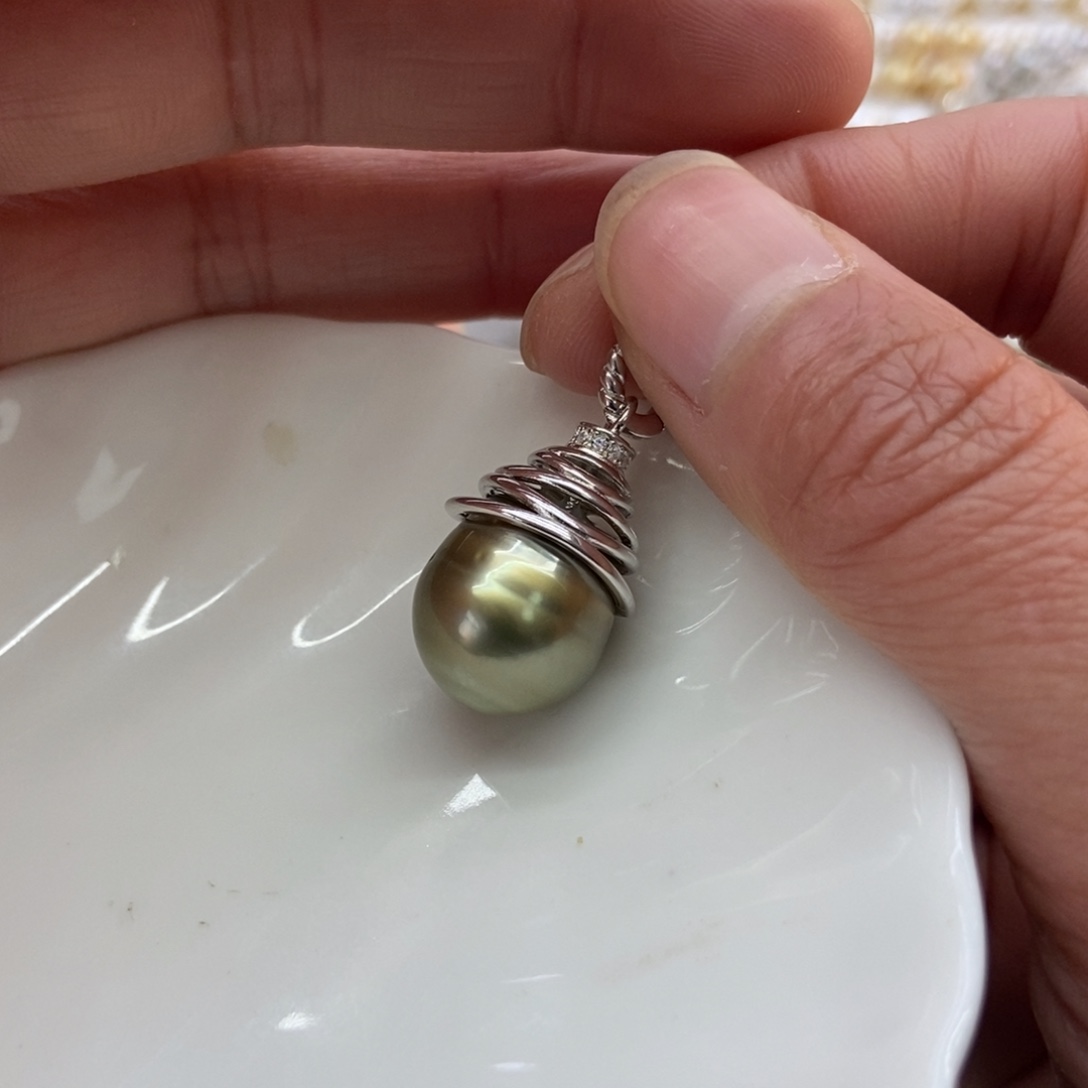 海水珍珠吊坠(不含链)银S925镶嵌