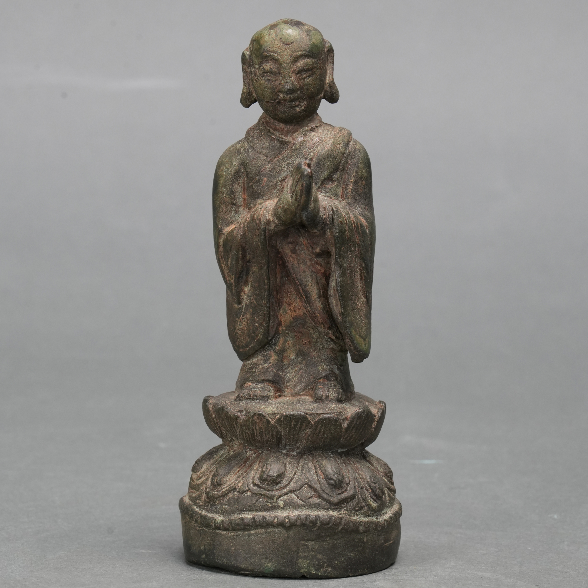 LOT 011830明代 阿难尊者铜造像【古董拍卖】