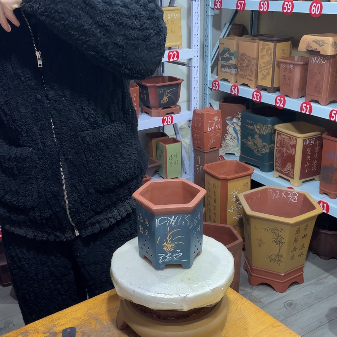 紫砂天心紫砂手工花盆