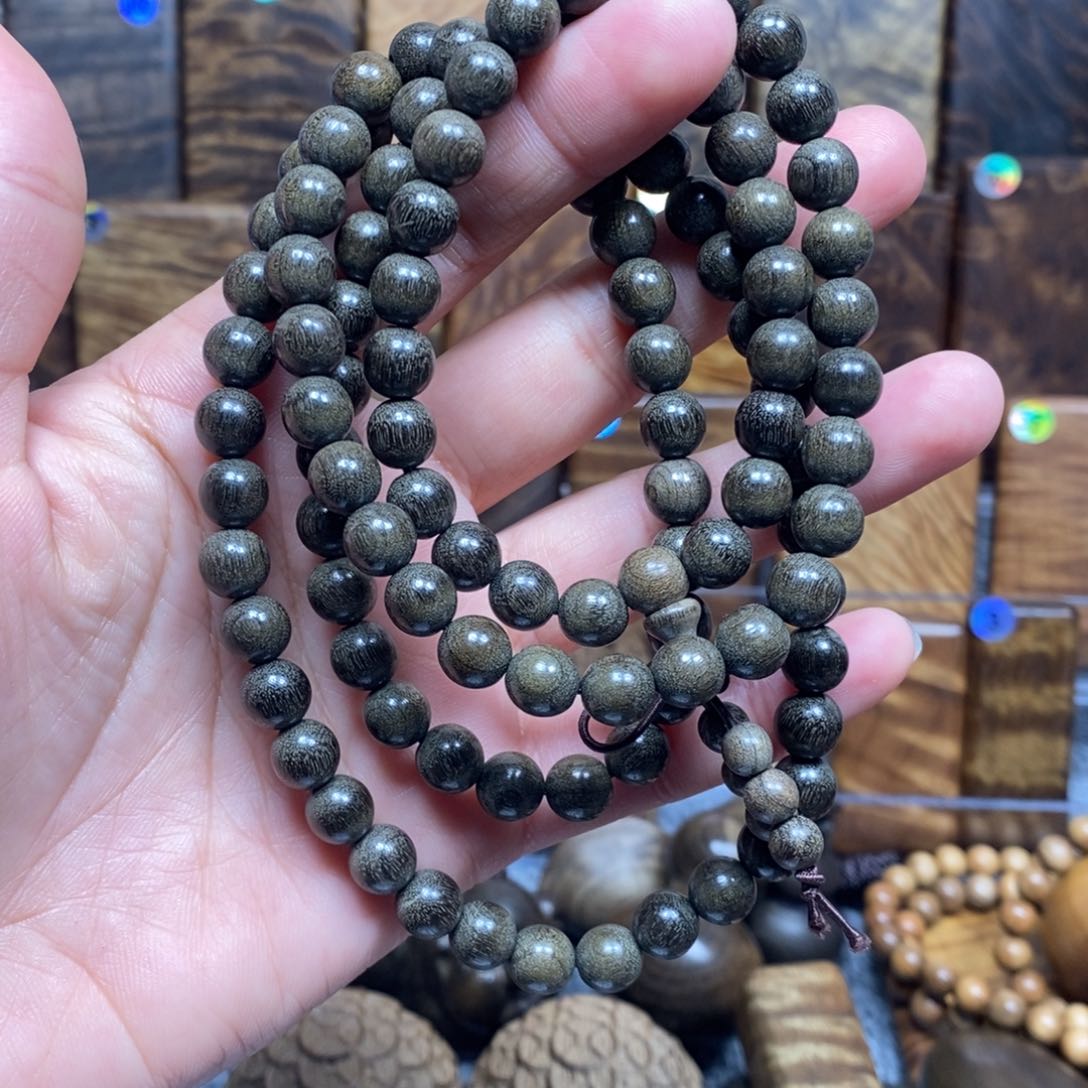 金丝楠手串/手链金丝楠木小叶桢楠0.8/108颗