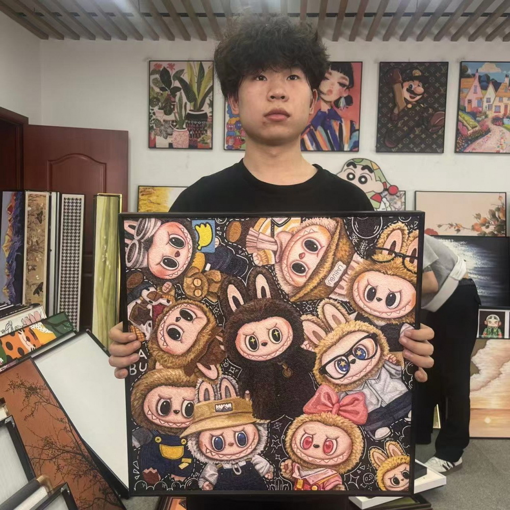 拉布布系壁画适合房客厅餐厅玄关摆台小众艺术挂画5050挂画D044