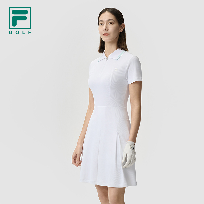 FILA斐乐官方女款连衣裙2026夏季新款高尔夫运动防晒修身POLO裙