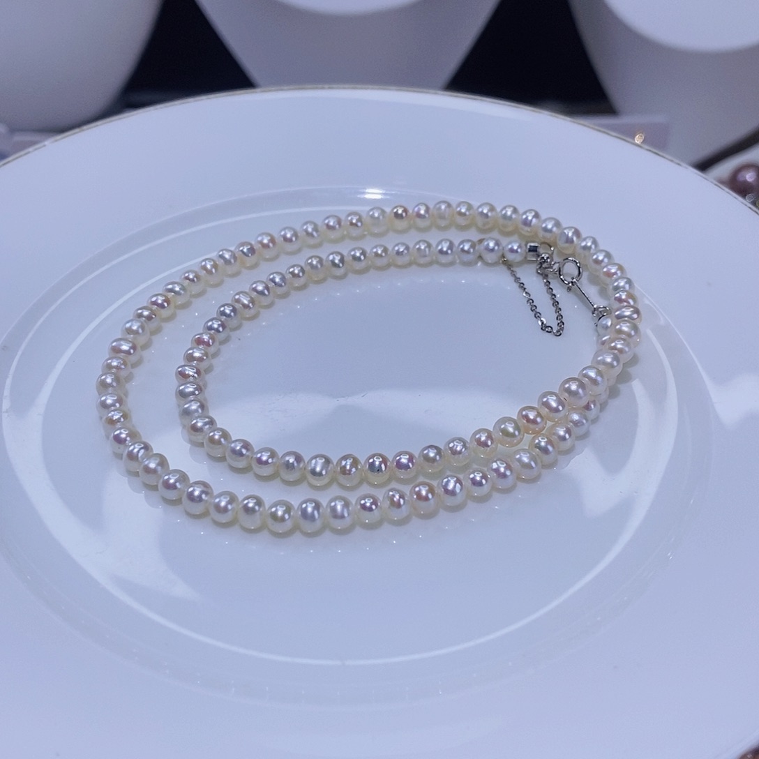 淡水珍珠颈饰银S925镶嵌
